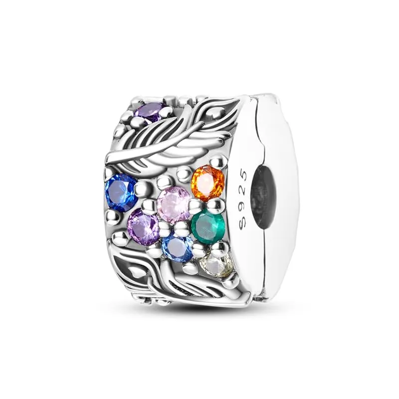 KUNSIR Bead Charm in Argento Sterling 925 con Cubic Zirconia per Braccialetti e Collane Europei - immagine 1