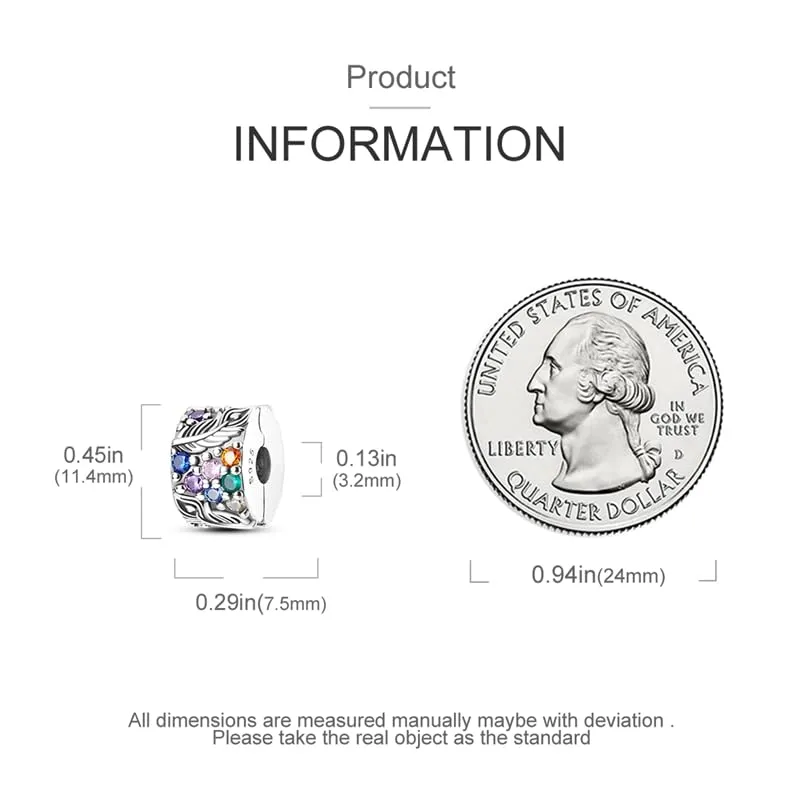 KUNSIR Bead Charm in Argento Sterling 925 con Cubic Zirconia per Braccialetti e Collane Europei - immagine 4
