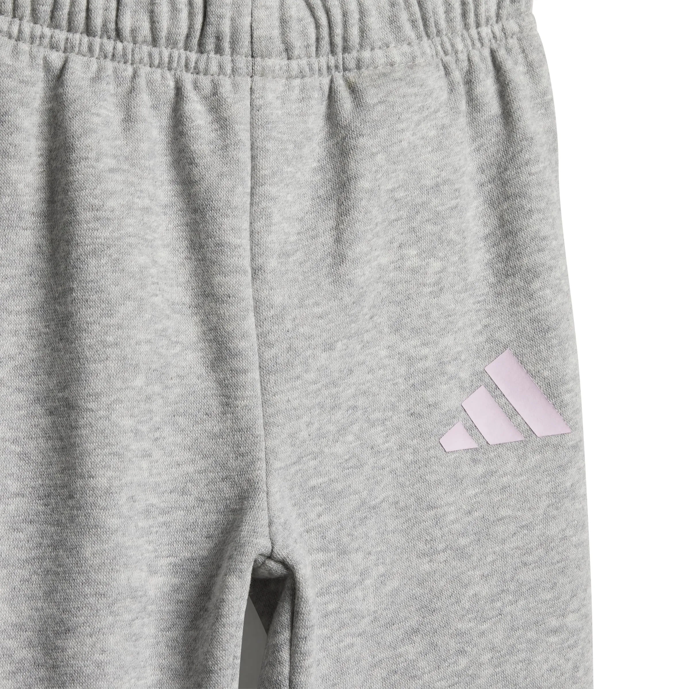adidas Pantaloni sportivi unisex per bambini, 2-3 anni, JC9644, Medium Grey Heather/Clear Pink - immagine 4