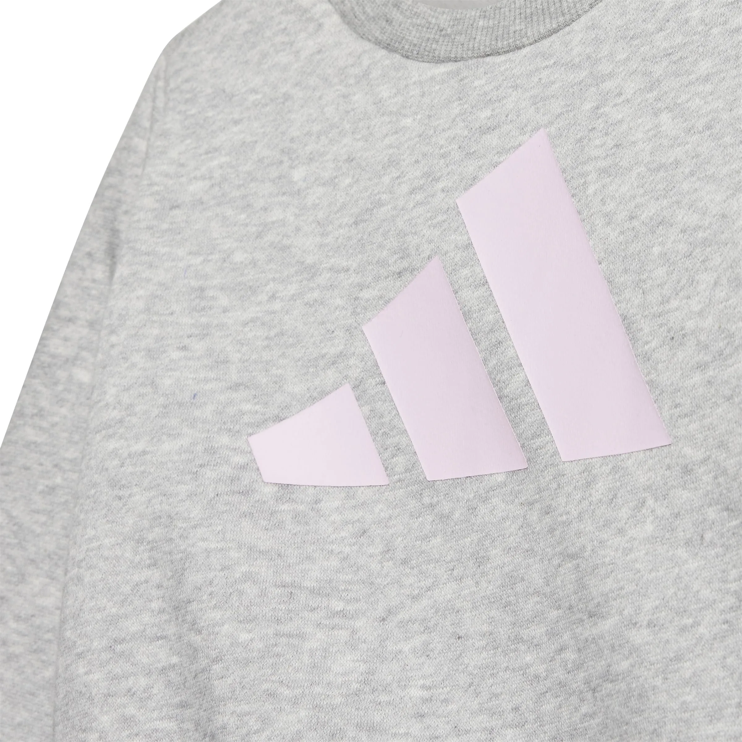 adidas Pantaloni da jogging unisex per bambini, 18-24 mesi, Medium Grey Heather/Clear Pink, JC9644 - immagine 2