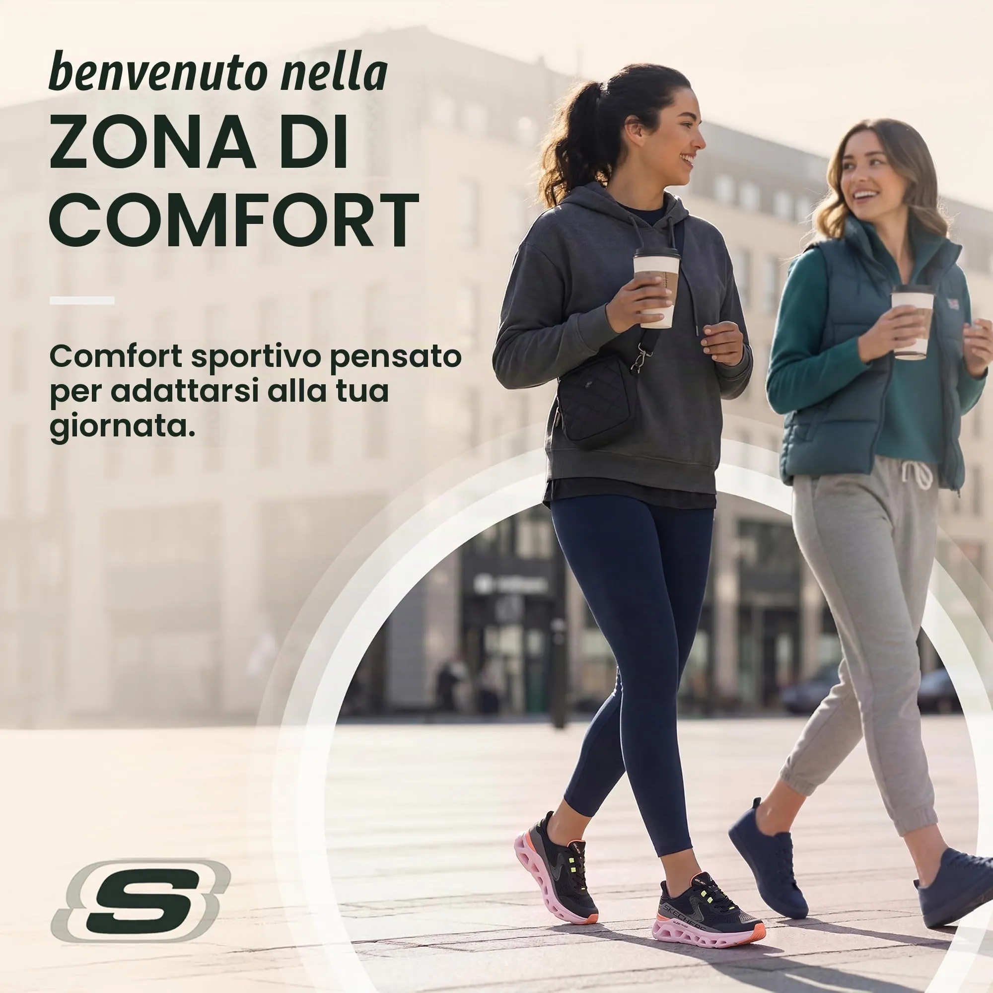 Skechers Glide-Step Atlus Sneaker da Donna Hands-Free - Nero/Multicolore, 35.5 EU - immagine 6