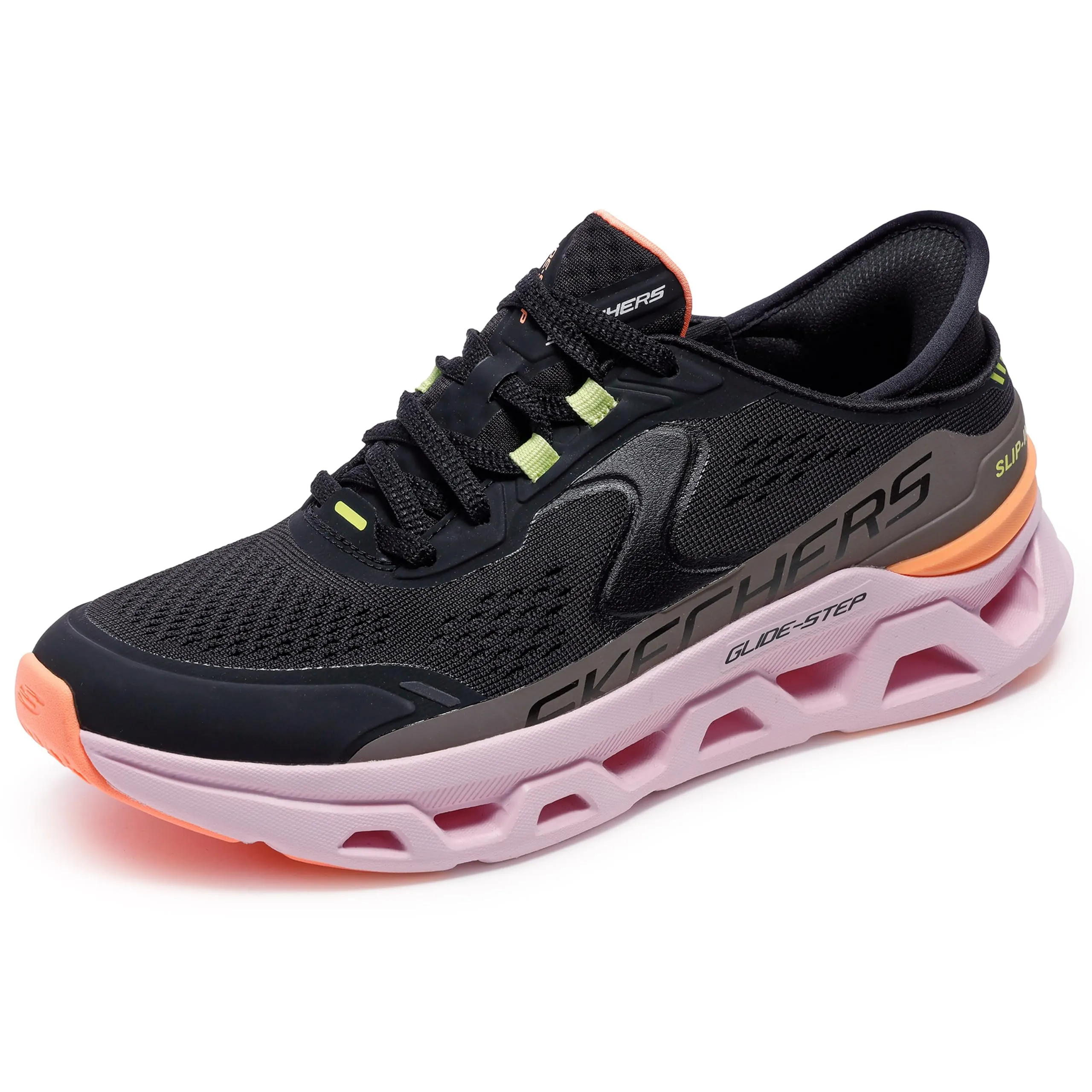 Skechers Glide-Step Altus Slip-On Donna, Black Synthetic Mesh Multi Trim, 40 EU - immagine 1