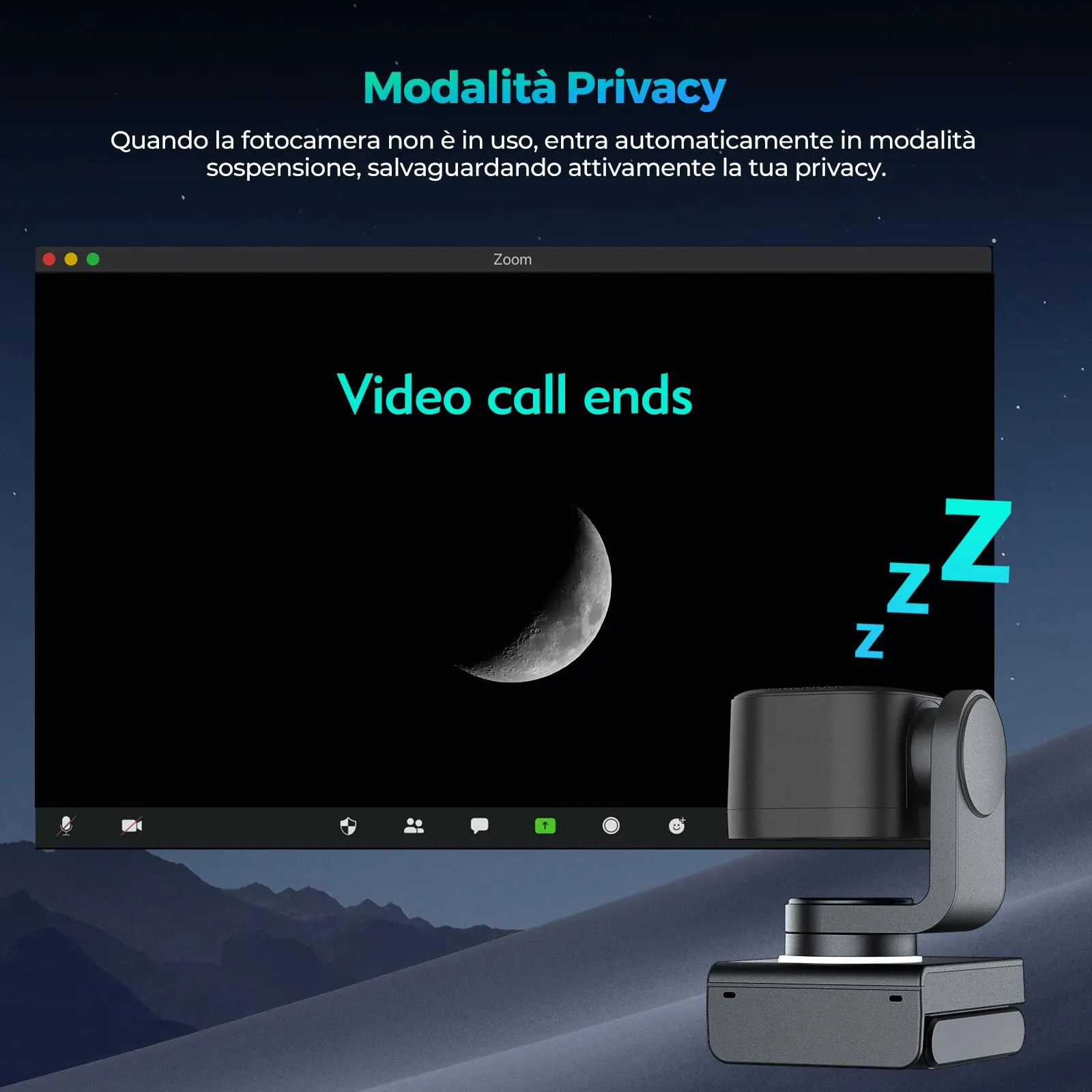 Angetube Webcam 4K USB 3.0 PTZ con Tracciamento AI e Controllo Gestuale - immagine 8