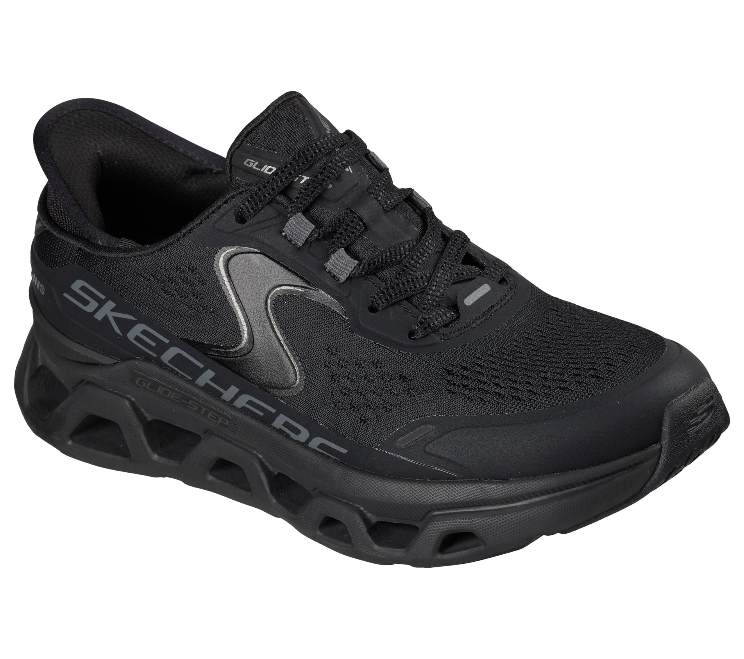Skechers Glide-Step Atlus Sneaker da Donna Senza Mani - Nero/Nero, 7.5 Wide - immagine 4