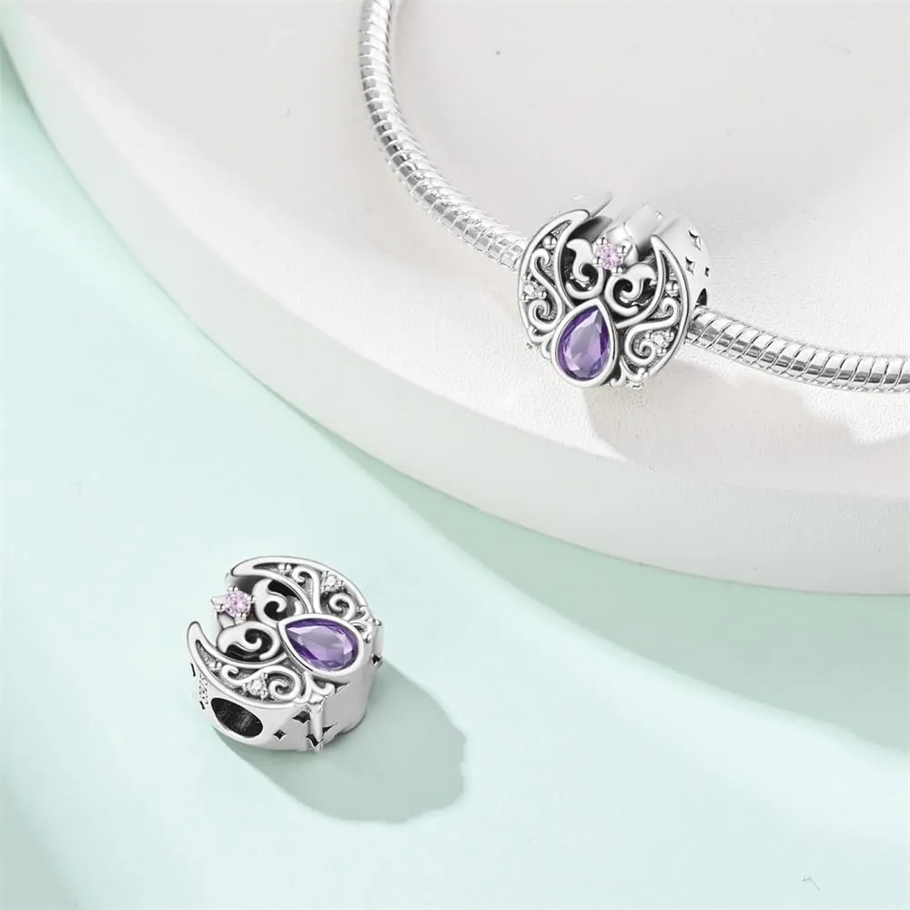 KUNSIR Bead Charm Ciondolo Argento Sterling 925 con Cubic Zirconia per Braccialetti e Collane Europei - immagine 2