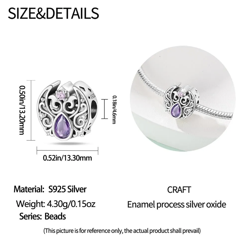 KUNSIR Bead Charm Ciondolo Argento Sterling 925 con Cubic Zirconia per Braccialetti e Collane Europei - immagine 5