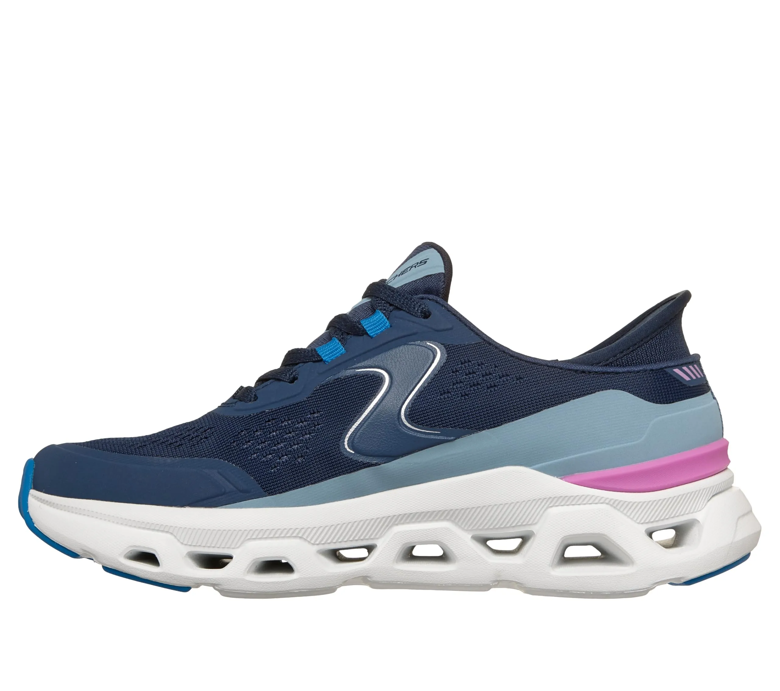 Skechers Glide-Step Atlus Pantofole da Donna, Navy/Blu, 37 EU - immagine 7