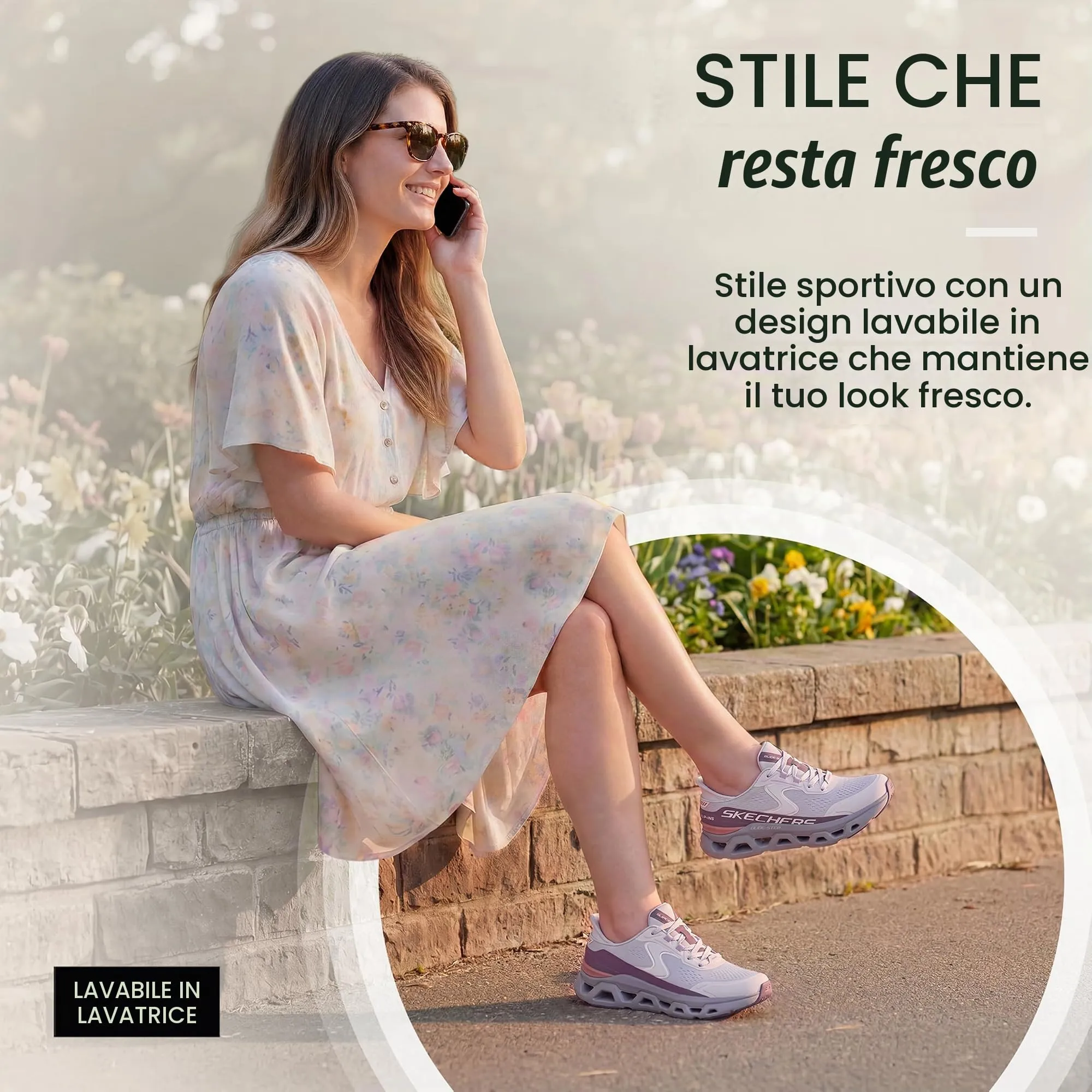 Skechers Glide-Step Atlus Sneaker da Donna Hands Free, Lavanda, 39.5 EU - immagine 5