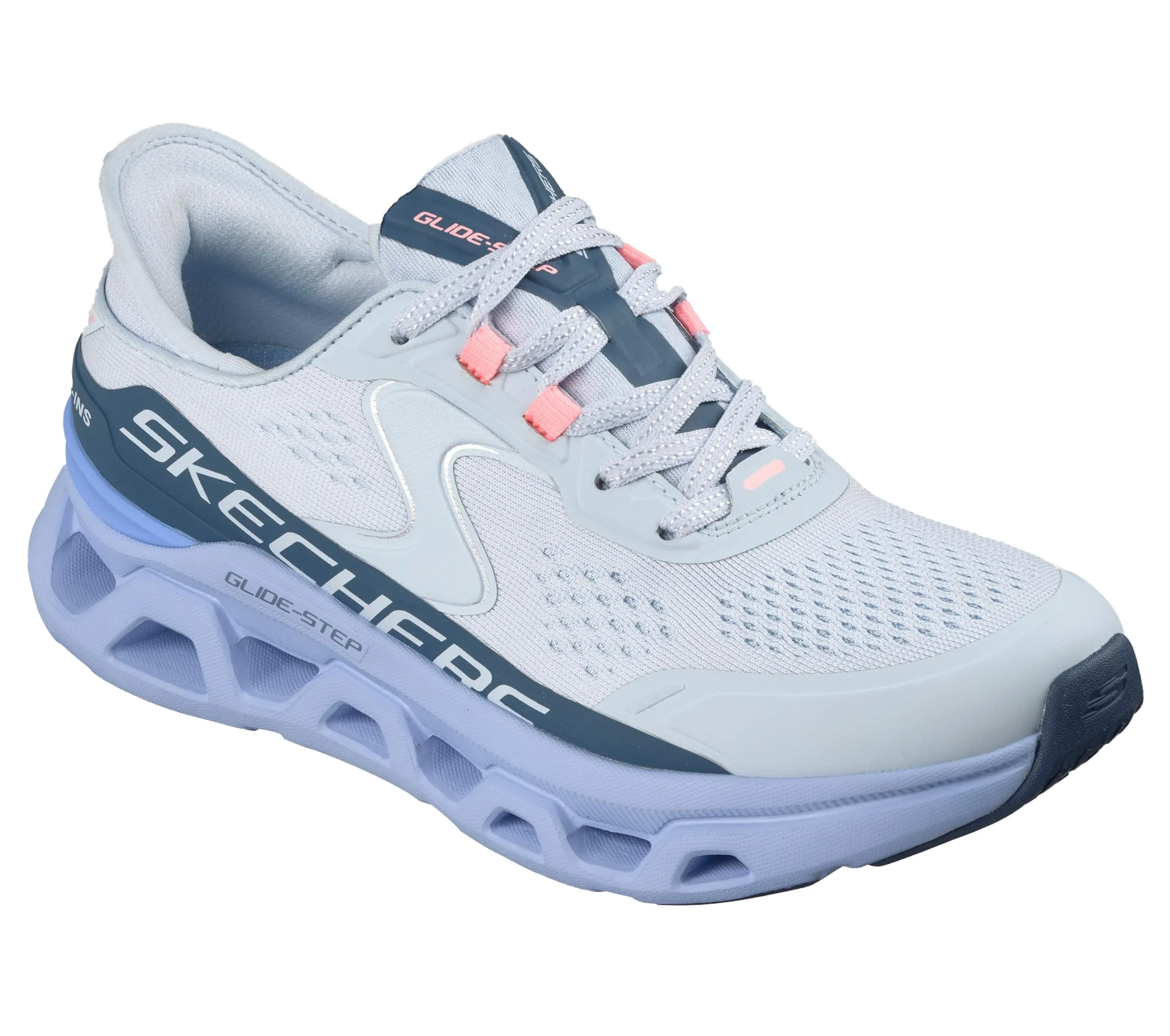 Skechers Glide-Step Altus Slip-On Donna, Light Blue Synthetic Mesh Blue Trim, 37.5 EU - immagine 5