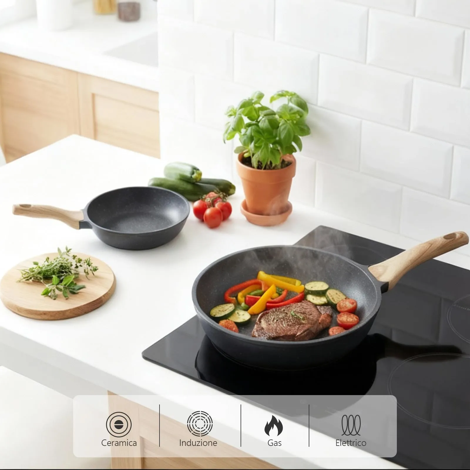 GiPP Padella Antiaderente per Induzione, 26 cm con Coperchio - immagine 6