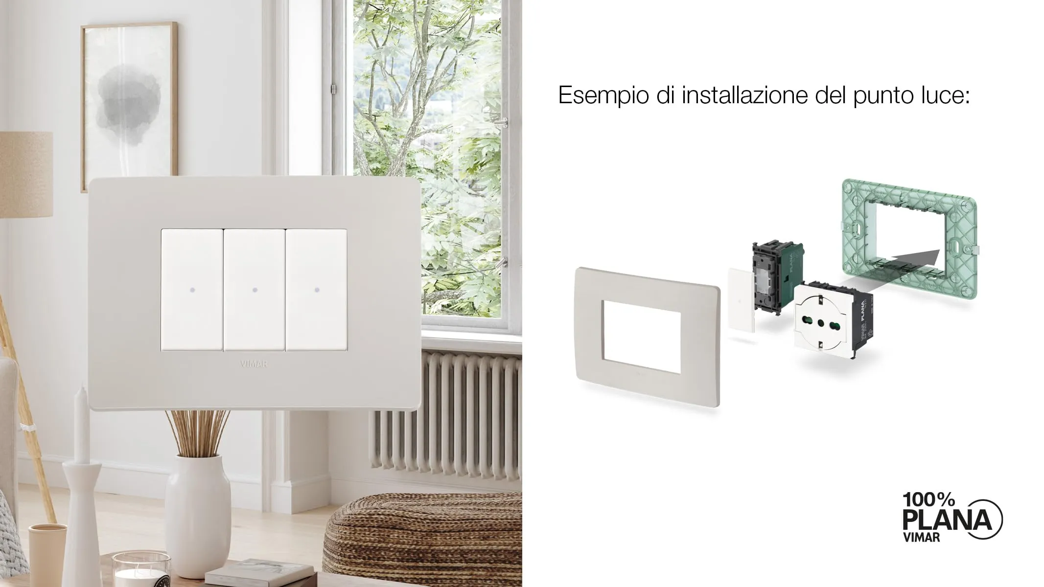 Vimar Plana Up Placca 1 Modulo 14641U.19, Nero Matt - immagine 4