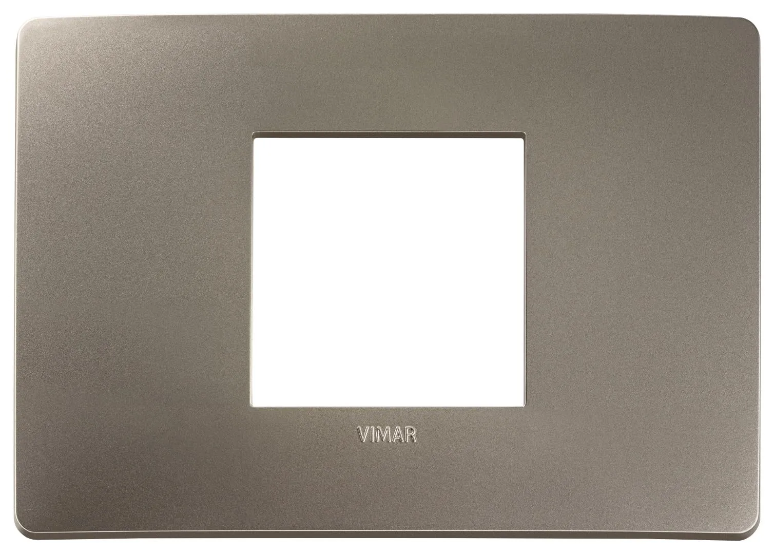 Vimar 14652U.33 Plana Up Placca 2 Moduli Centrali, Titanio - immagine 1