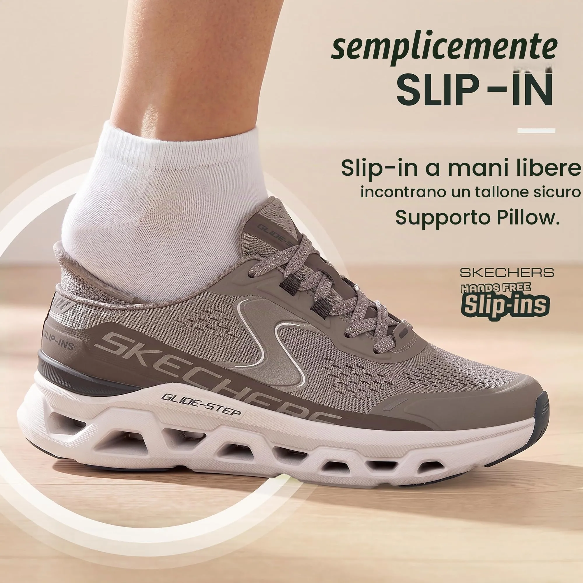 Skechers Donna Glide-Step Altus Slip-In Allenatrice, Dark Taupe Synthetic/Mesh/Trim, 41 EU - immagine 9