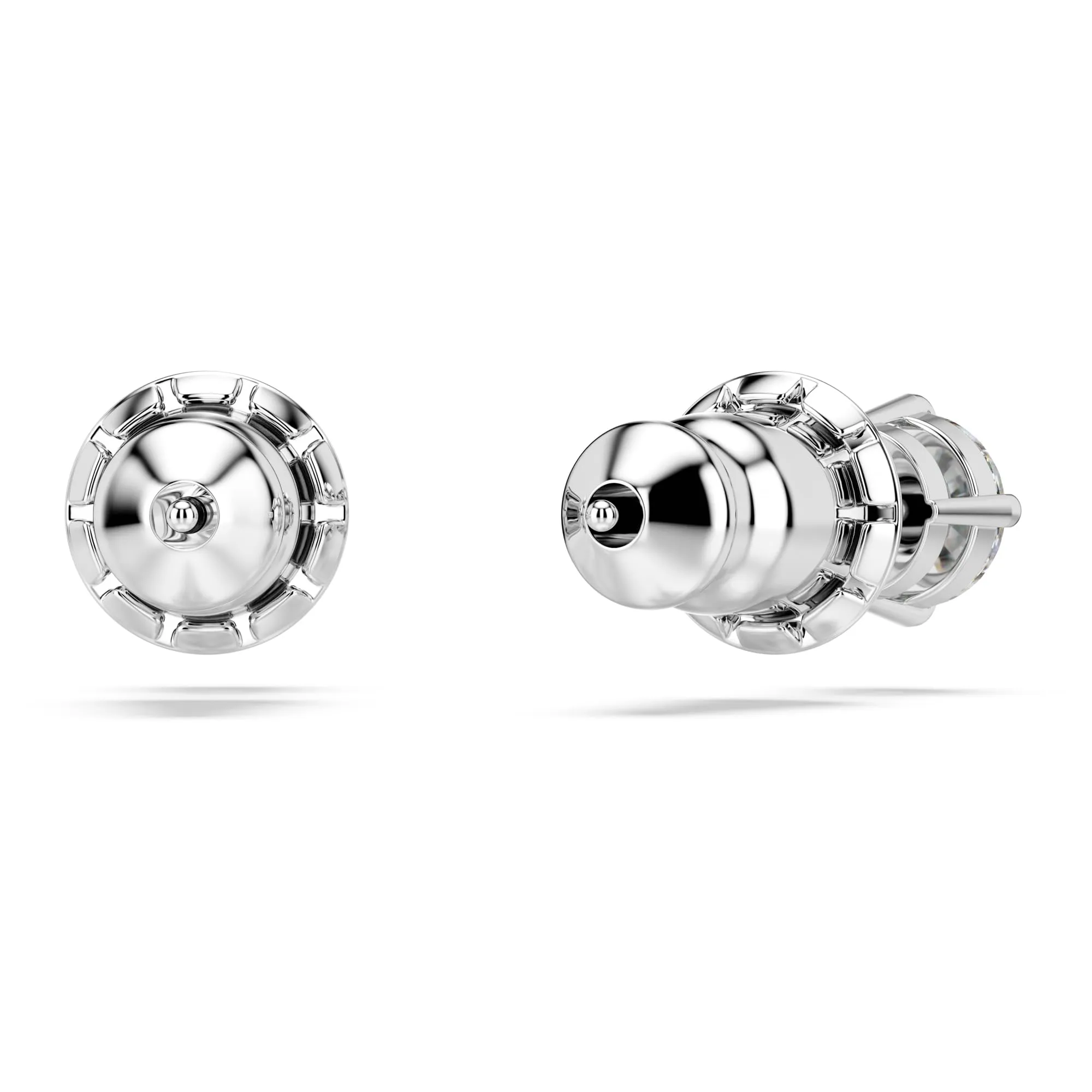 Swarovski Attract Round Cut Stud Earrings, White, Rhodium Plated - immagine 4