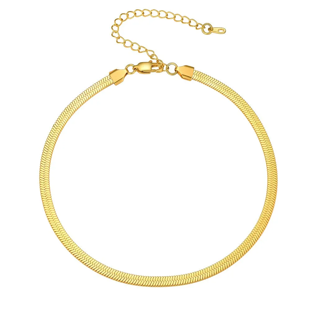 PROSTEEL Collana Serpente Catena Piatta 46 cm Oro - immagine 1
