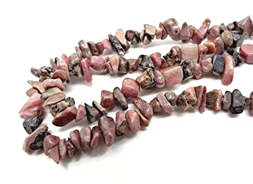 TENET Collana chips in pietre naturali Rodonite, 84 cm - immagine 1