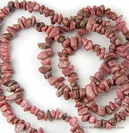 TENET Collana chips in pietre naturali Rodonite, 84 cm - immagine 5