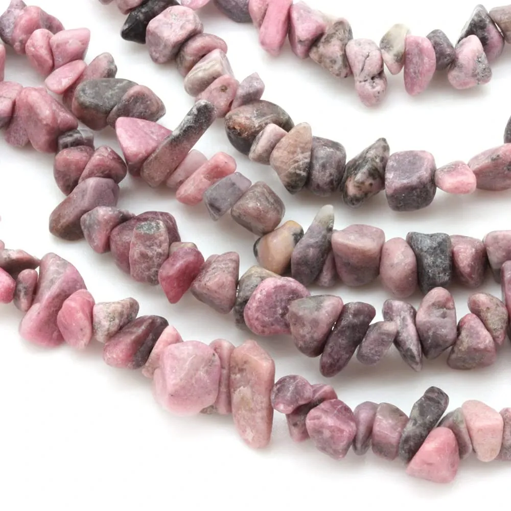 TENET Collana chips in pietre naturali Rodonite, 84 cm - immagine 6