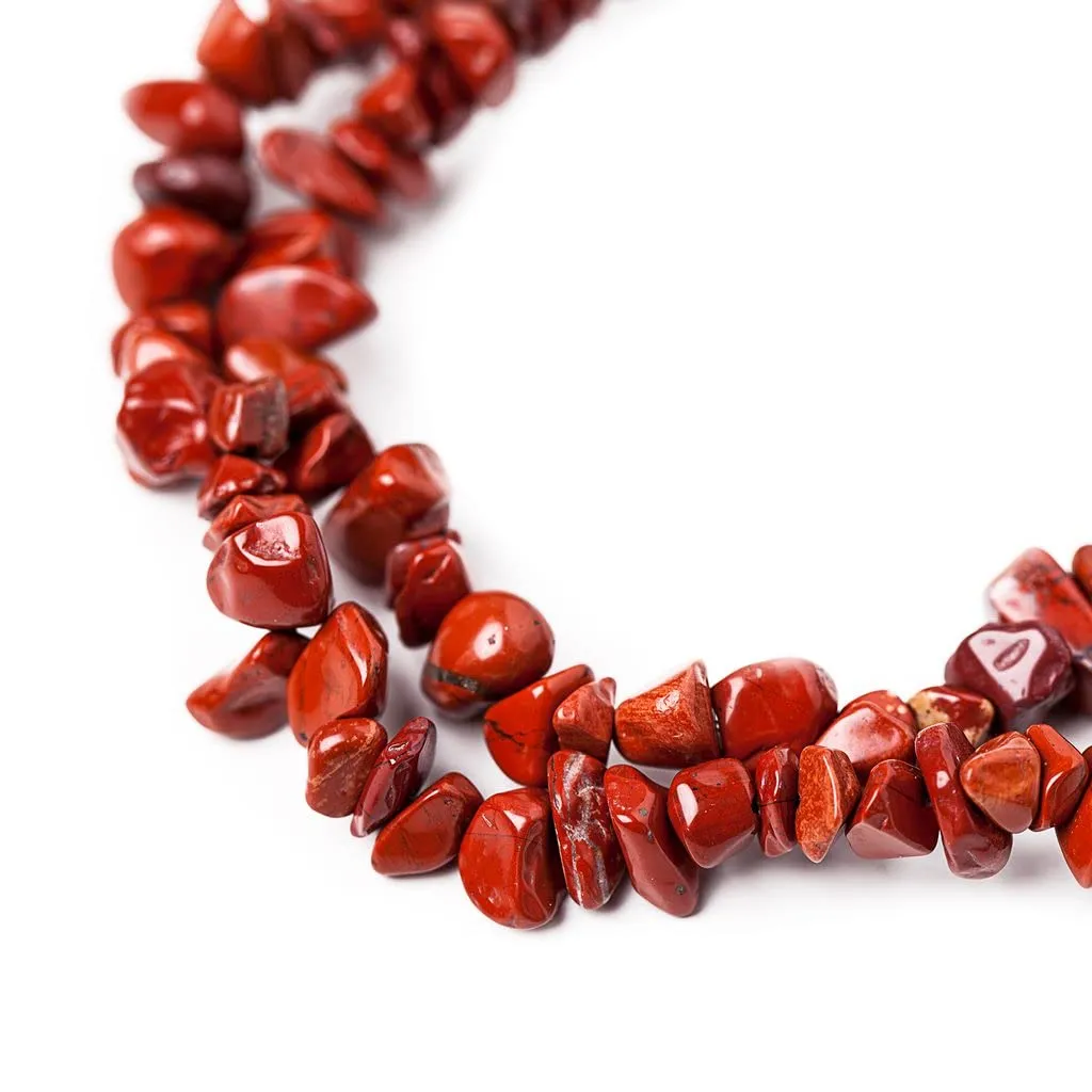 TENET Collana in pietre naturali Diaspro rosso, 84 cm - immagine 5