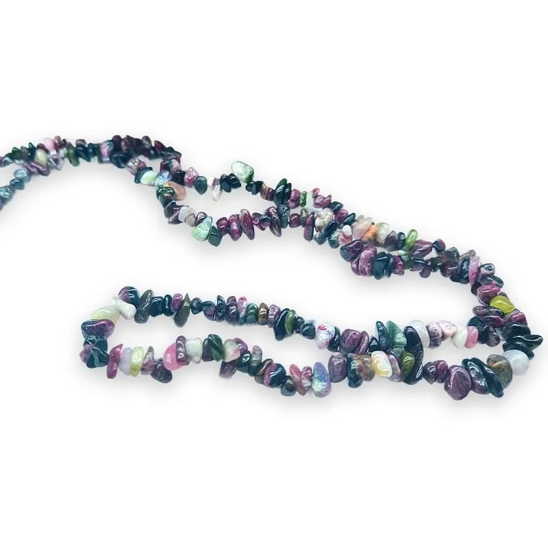 TENET Collana chips in pietre naturali Tormalina Multicolor, 84 cm - immagine 1