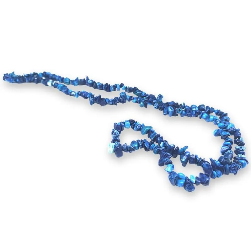 TENET Collana chips in pietre naturali, 84 cm, Corallo Blu - immagine 1
