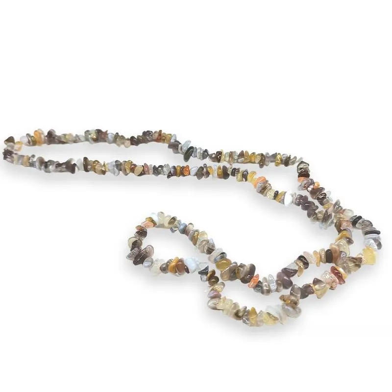 TENET Collana chips in pietre naturali Agata Botswana, 84 cm - immagine 1