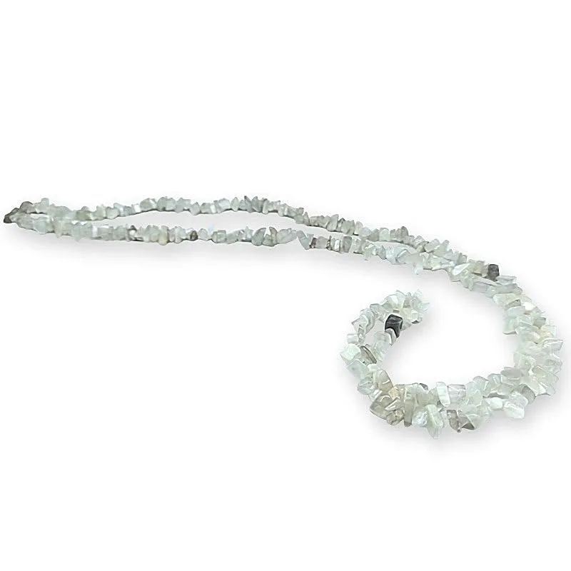 TENET Collana chips in pietre naturali Adularia Pietra di Luna, 84 cm - immagine 1