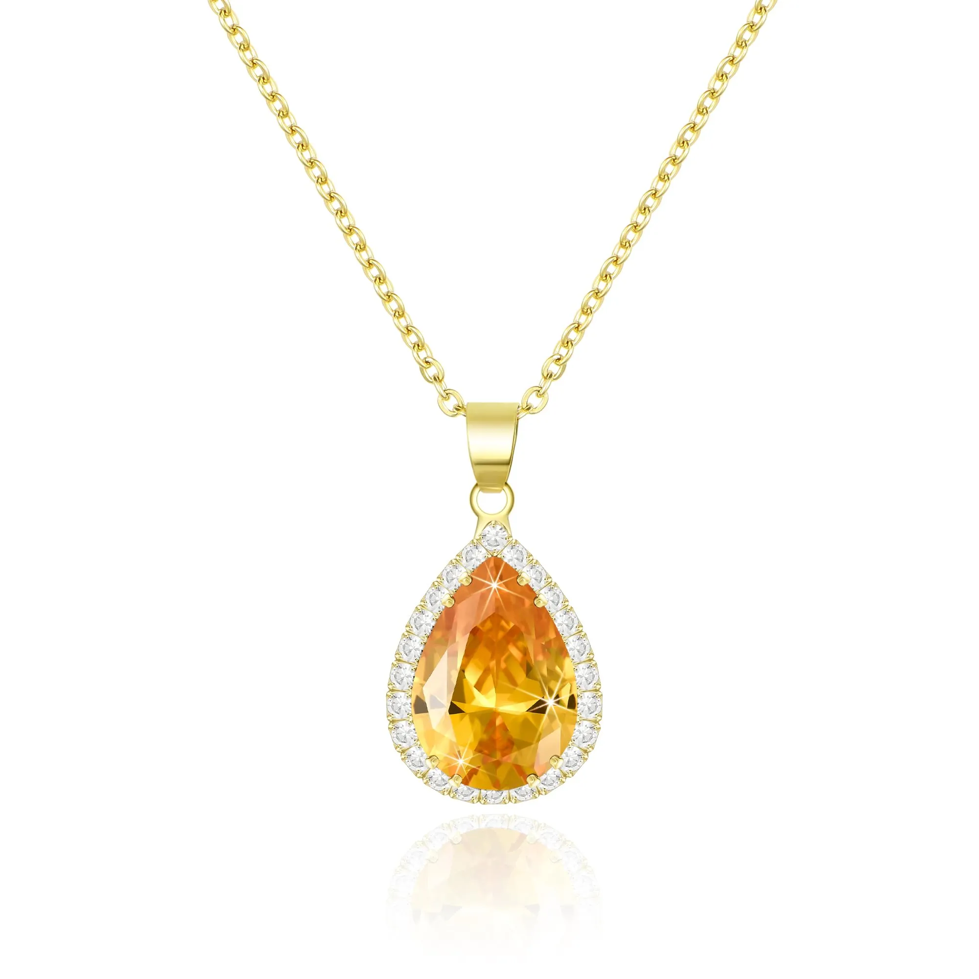 Linawe Collana da donna con diamanti citrini in oro 14k - immagine 1