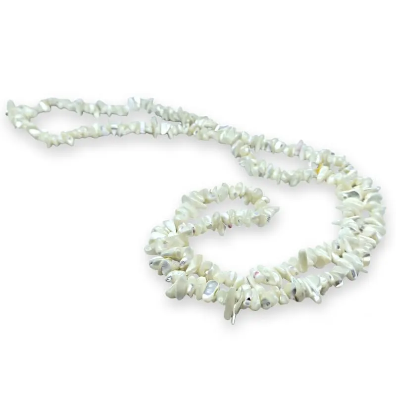 TENET Collana Chips in Pietre Naturali Madreperla, 75-80 cm - immagine 1