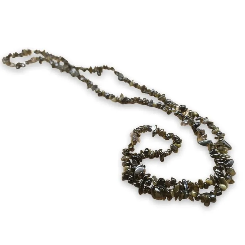 TENET Collana chips in pietre naturali, Ossidiana Gold, 75-80 cm - immagine 1
