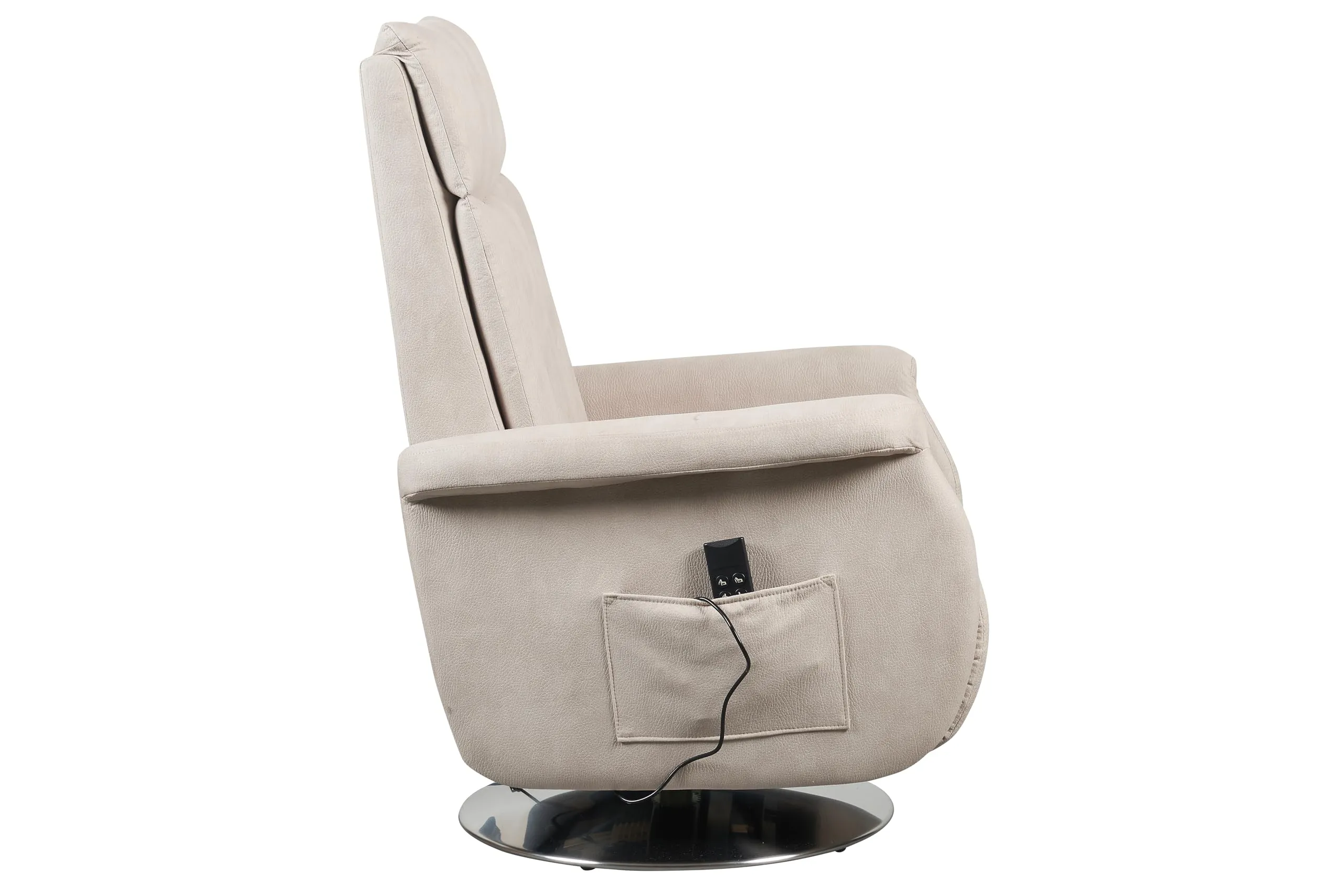 Poltrone Italia Elena Poltrona Relax Alzapersona 2 Motori, Girevole, Beige - immagine 5