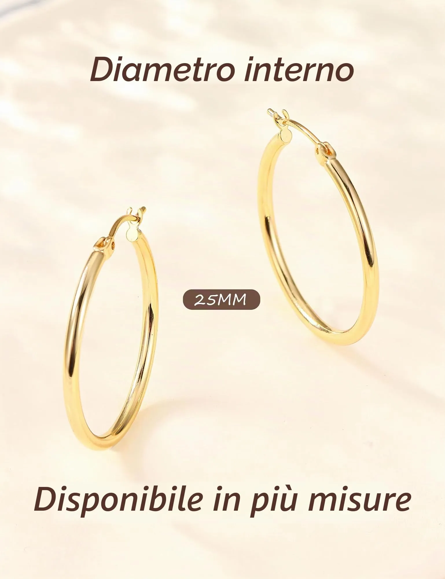 Chriscoco Orecchini a Cerchio Argento 925 (15/20/25/30/40/50/60/70mm) - immagine 3