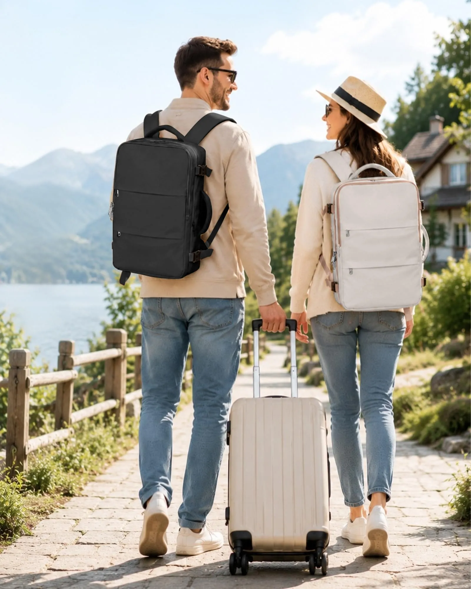 BJLFS Zaino da Viaggio Ryanair 40x30x20 Sottovuoto con Pompa Elettrica - immagine 2