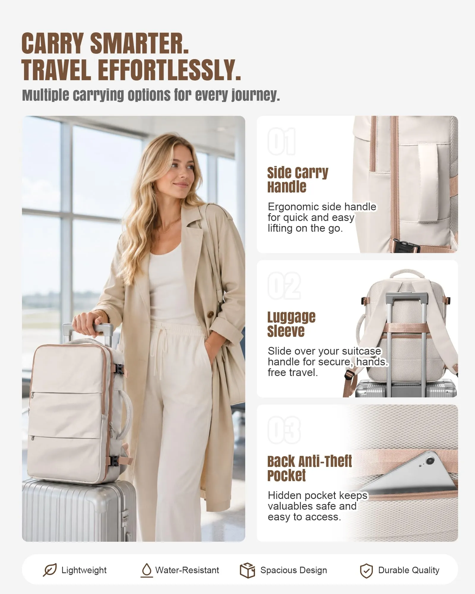BJLFS Zaino da Viaggio Ryanair 40x30x20 Sottovuoto con Pompa Elettrica - immagine 6