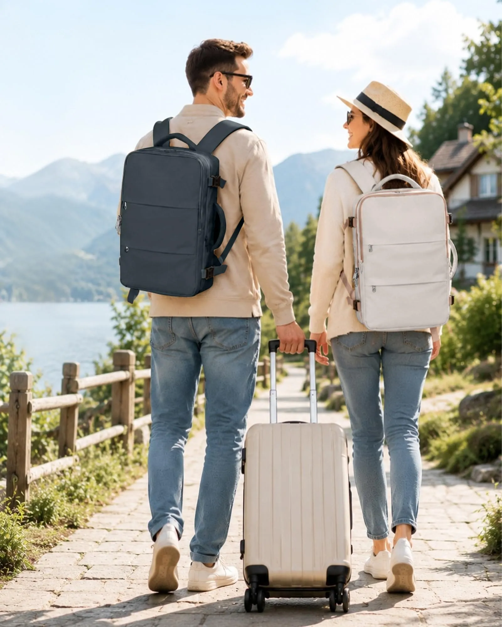BJLFS Zaino da Viaggio Ryanair 40x30x20 Sottovuoto con Pompa Elettrica - immagine 2
