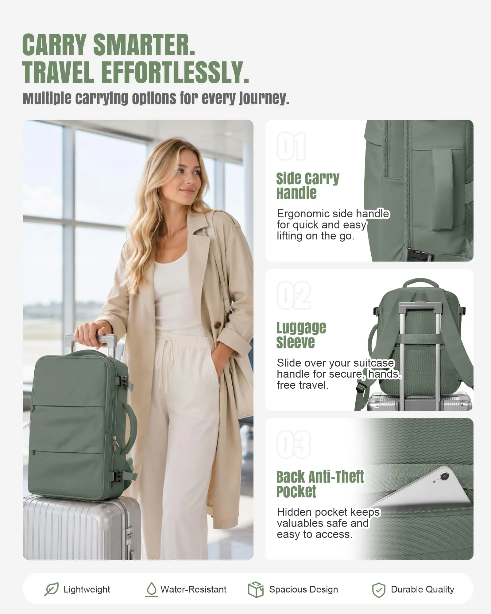 BJLFS Zaino da Viaggio Ryanair 40x30x20 Sottovuoto con Pompa Elettrica - immagine 6