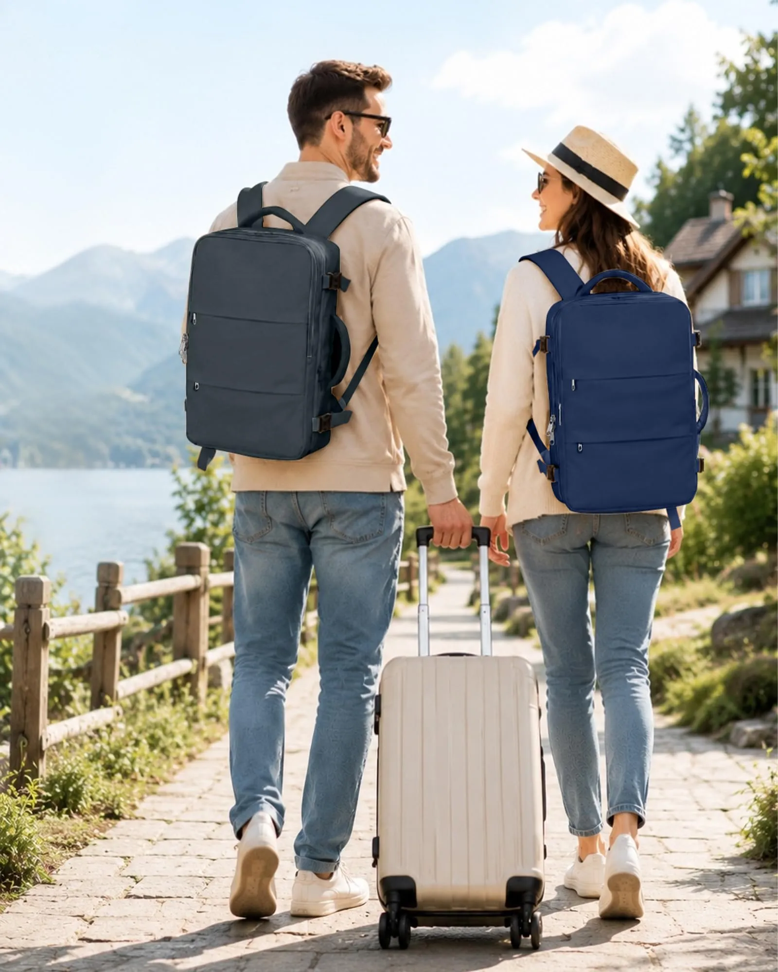 BJLFS Zaino da Viaggio Ryanair 40x30x20 Sottovuoto con Pompa Elettrica - immagine 2