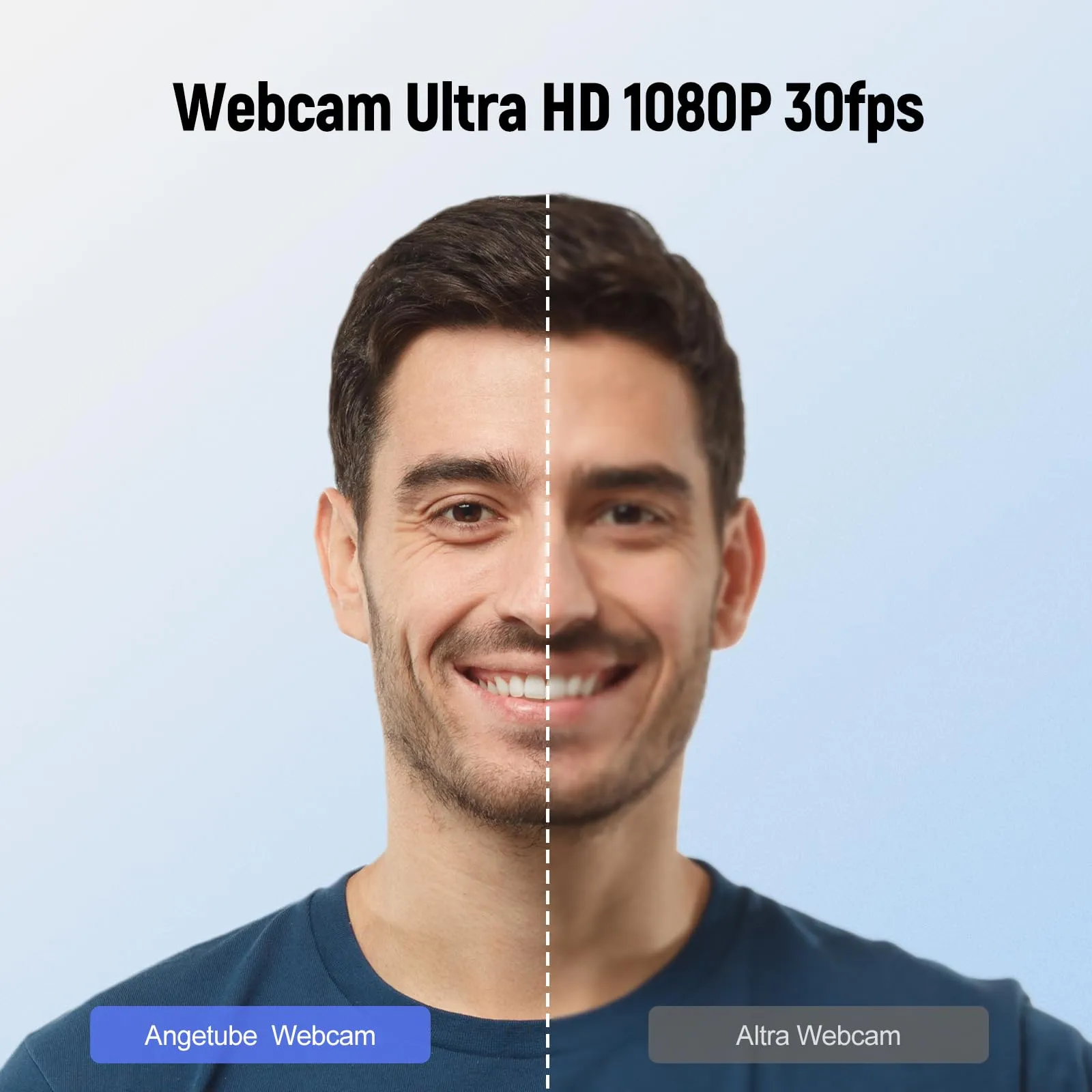 Angetube Webcam Full HD 1080P con autofocus, doppio microfono a cancellazione di rumore e copertura protettiva integrata - immagine 2