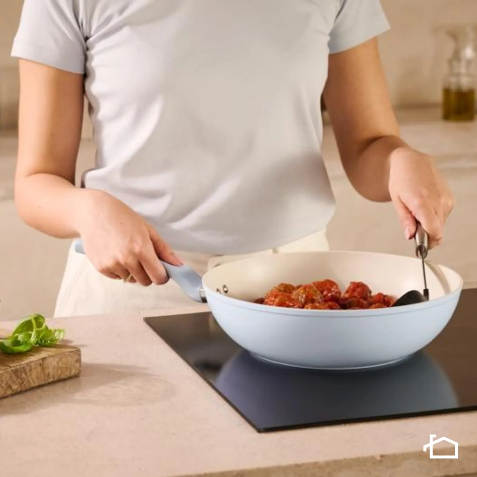 Lagostina Brezza Wok Antiaderente Mineralia con Thermo-Signal, 28 cm, Compatibile con Induzione - immagine 2