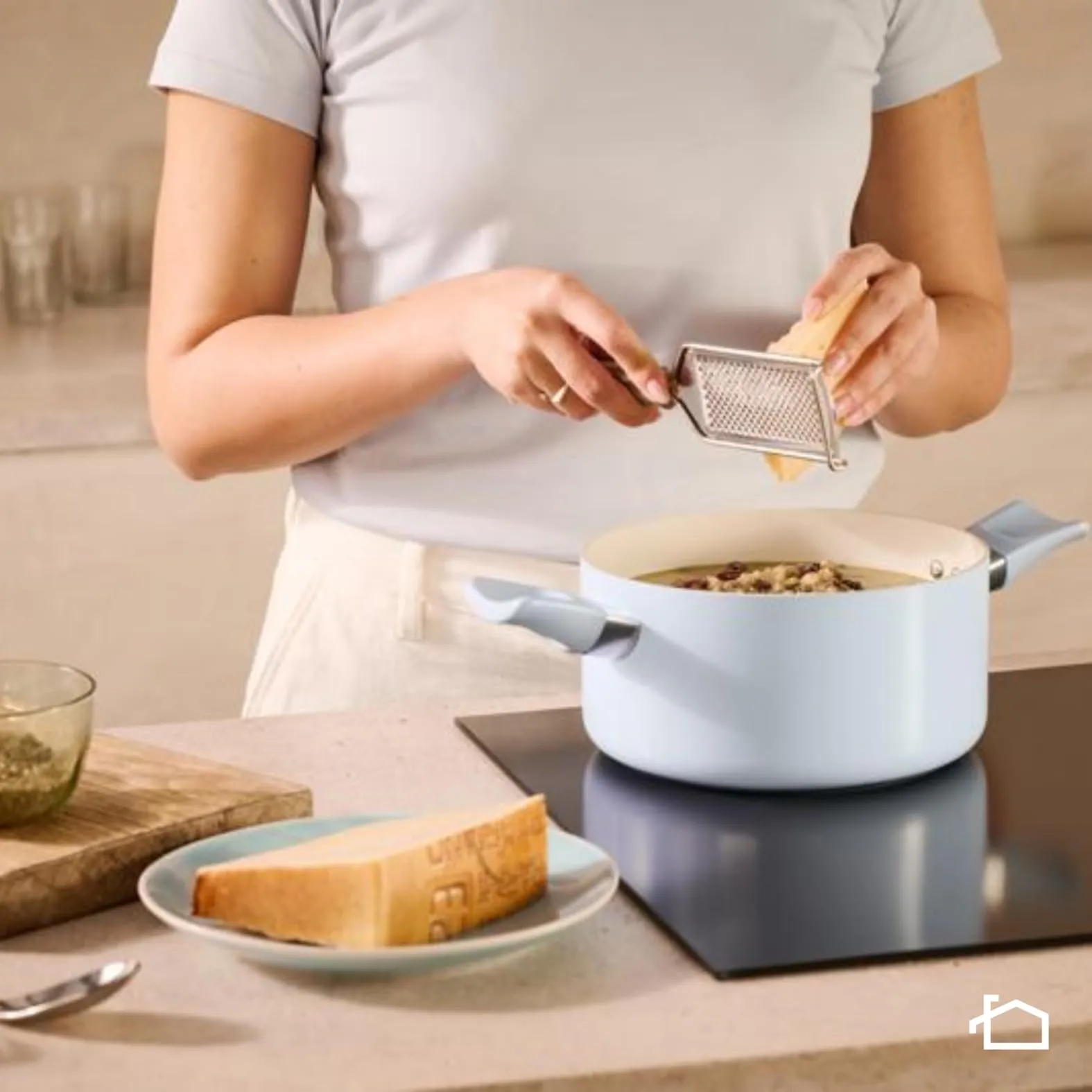 Lagostina Brezza Casseruola Fonda Antiaderente Mineralia 20 cm con Thermo-Signal e Manici Rivettati, Compatibile con Induzione - immagine 2