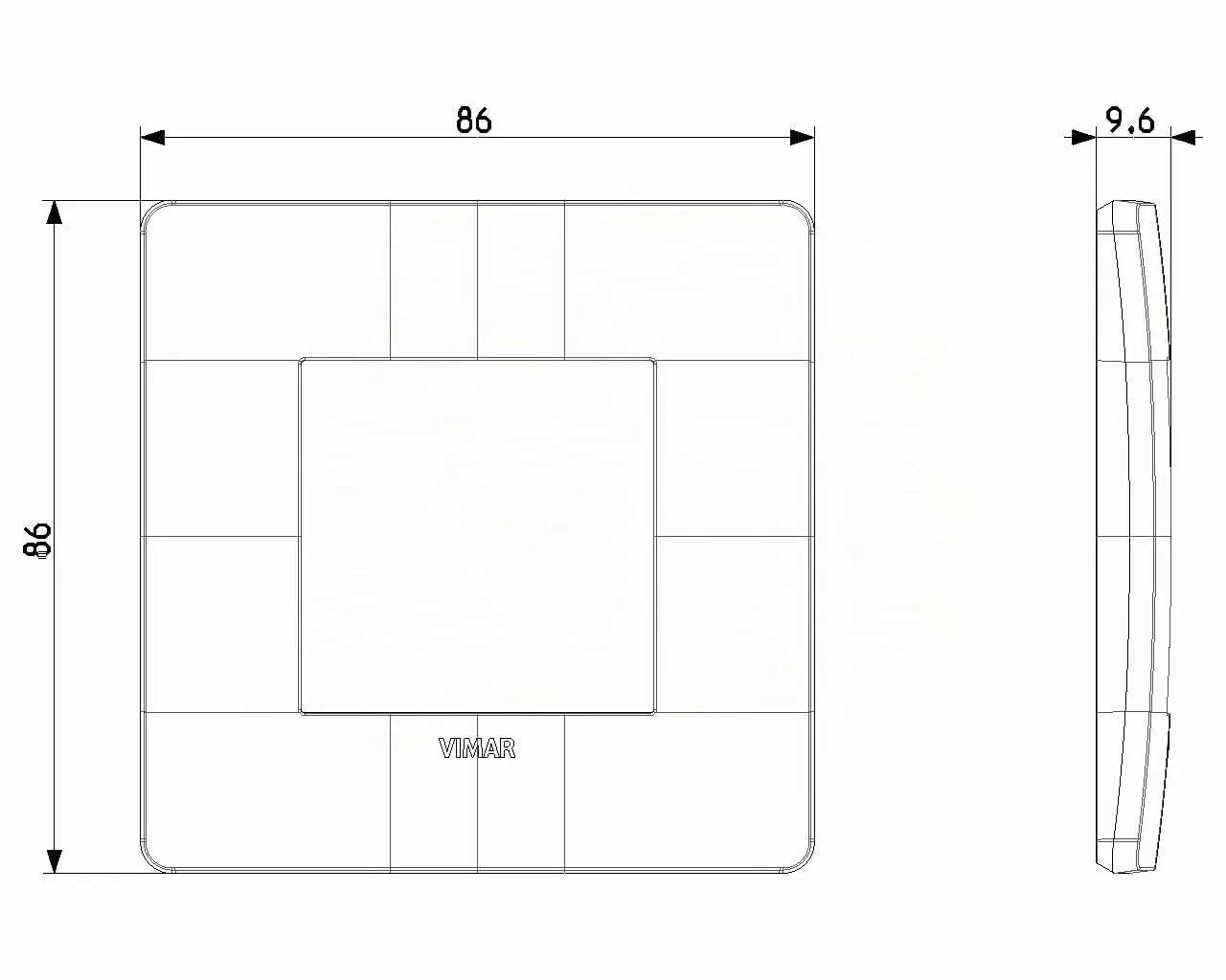 Vimar Plana Up 2 Moduli 14642U.19, Nero Matt - immagine 5