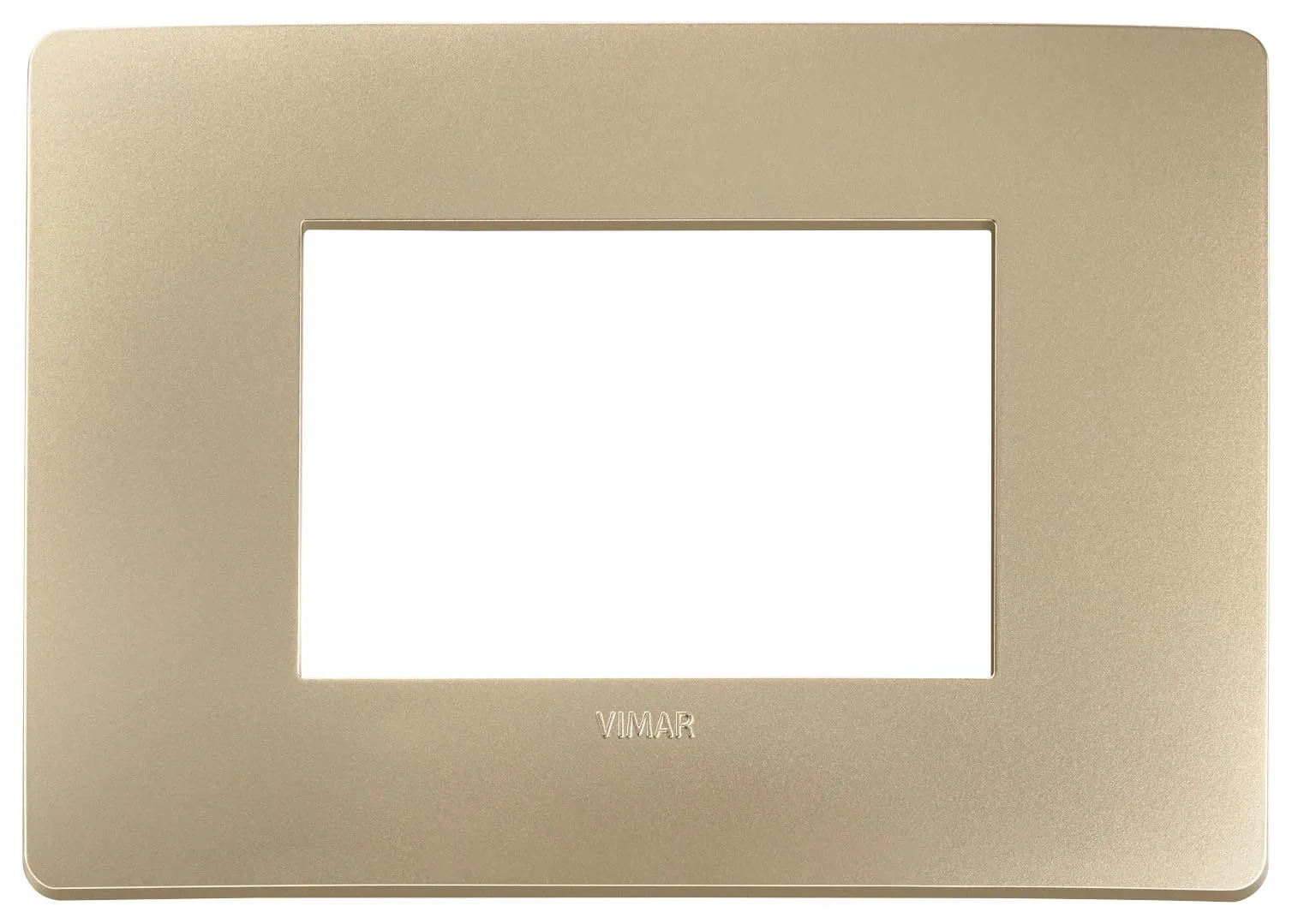 Vimar Plana Up Placca 3 Moduli Centrali 14653U.31, Champagne - immagine 1
