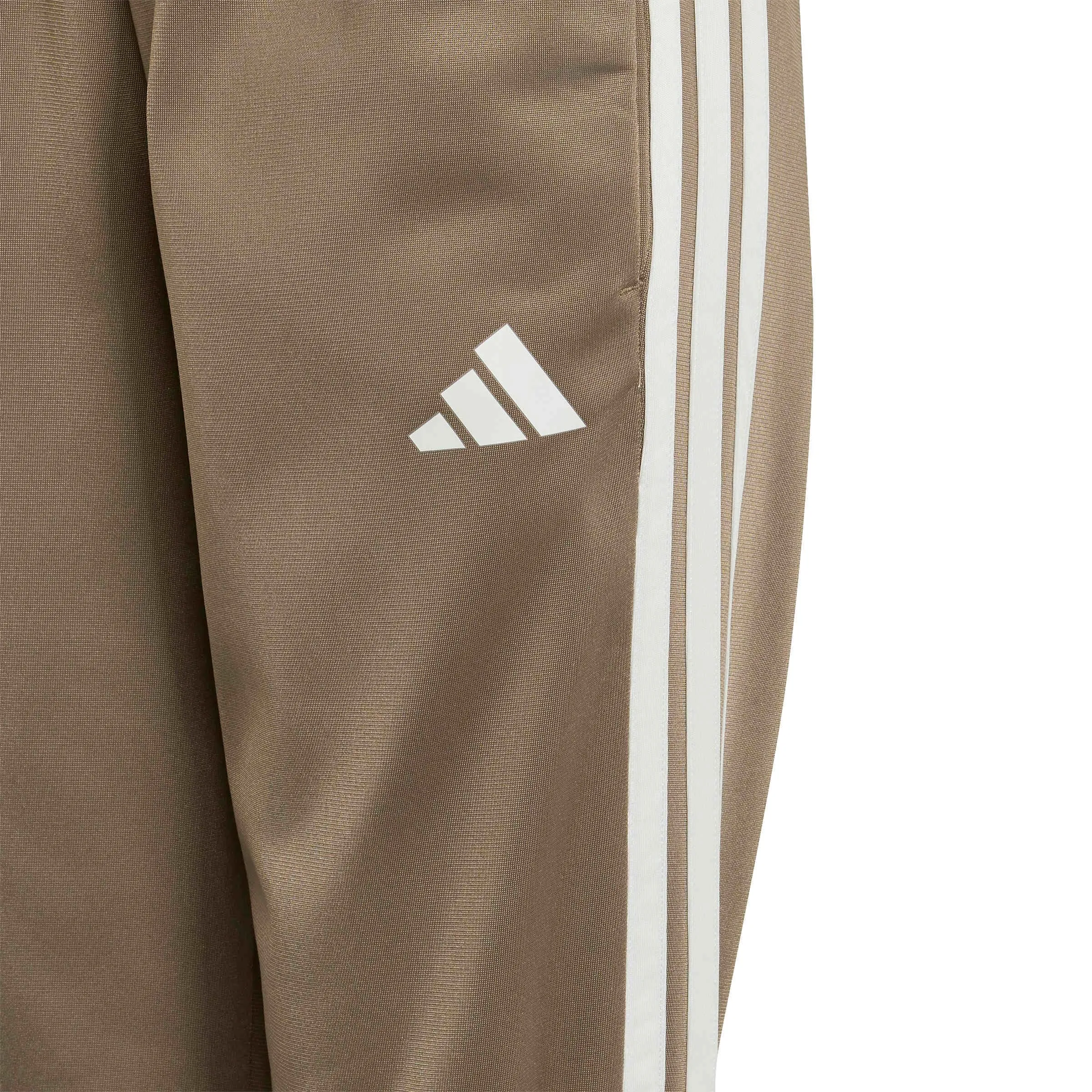 adidas Seasonal Essentials Tiberio 3 Stripes Tricot Track Suit, Khaki Six/Off White, 11-12 Years - immagine 5