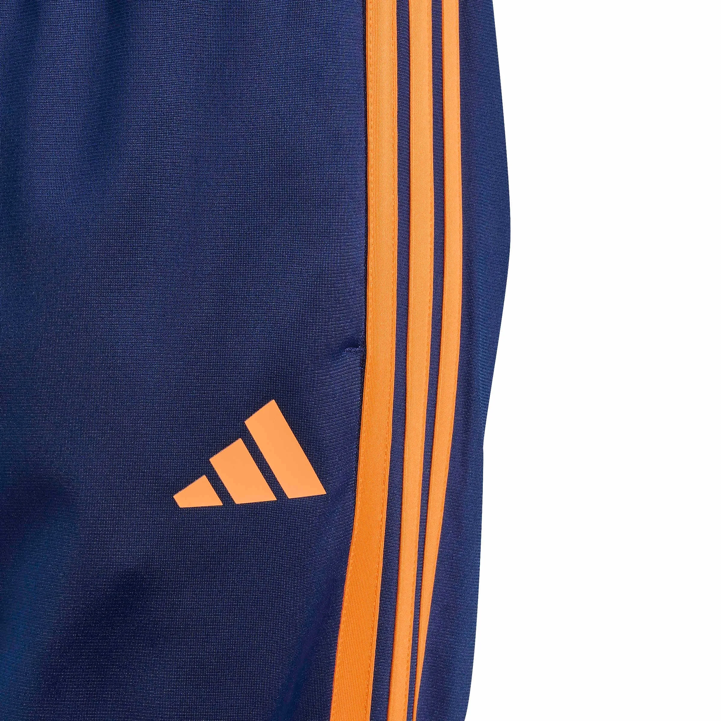 adidas Seasonal Essentials Tiberio 3 Stripes Tricot Tracksuit, Dark Blue/Pure Orange/Grey Five, 7-8 Years - immagine 5