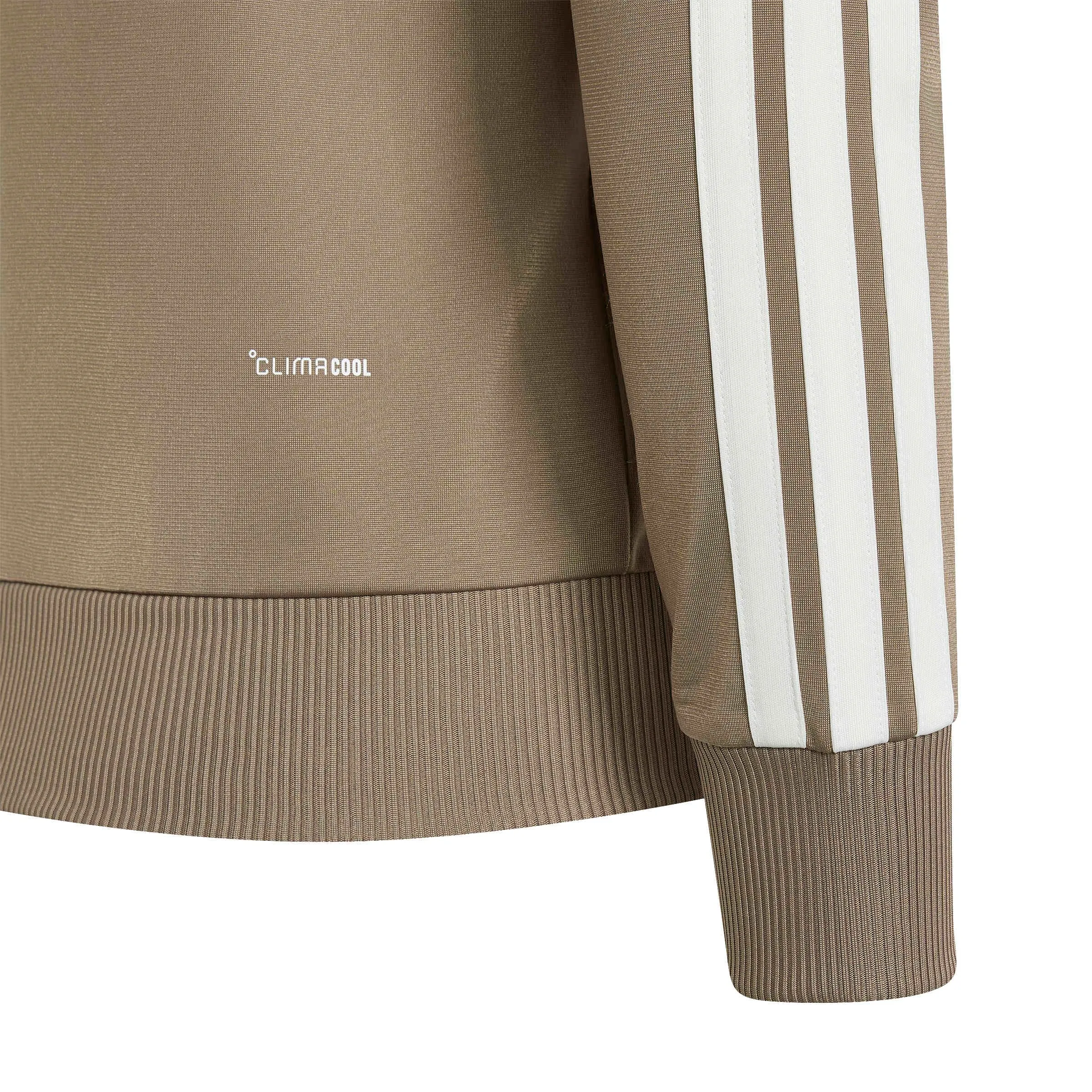 adidas Seasonal Essentials Tiberio 3 Stripes Tricot Tracksuit, Khaki Six/Off White, 13-14 Years - immagine 4