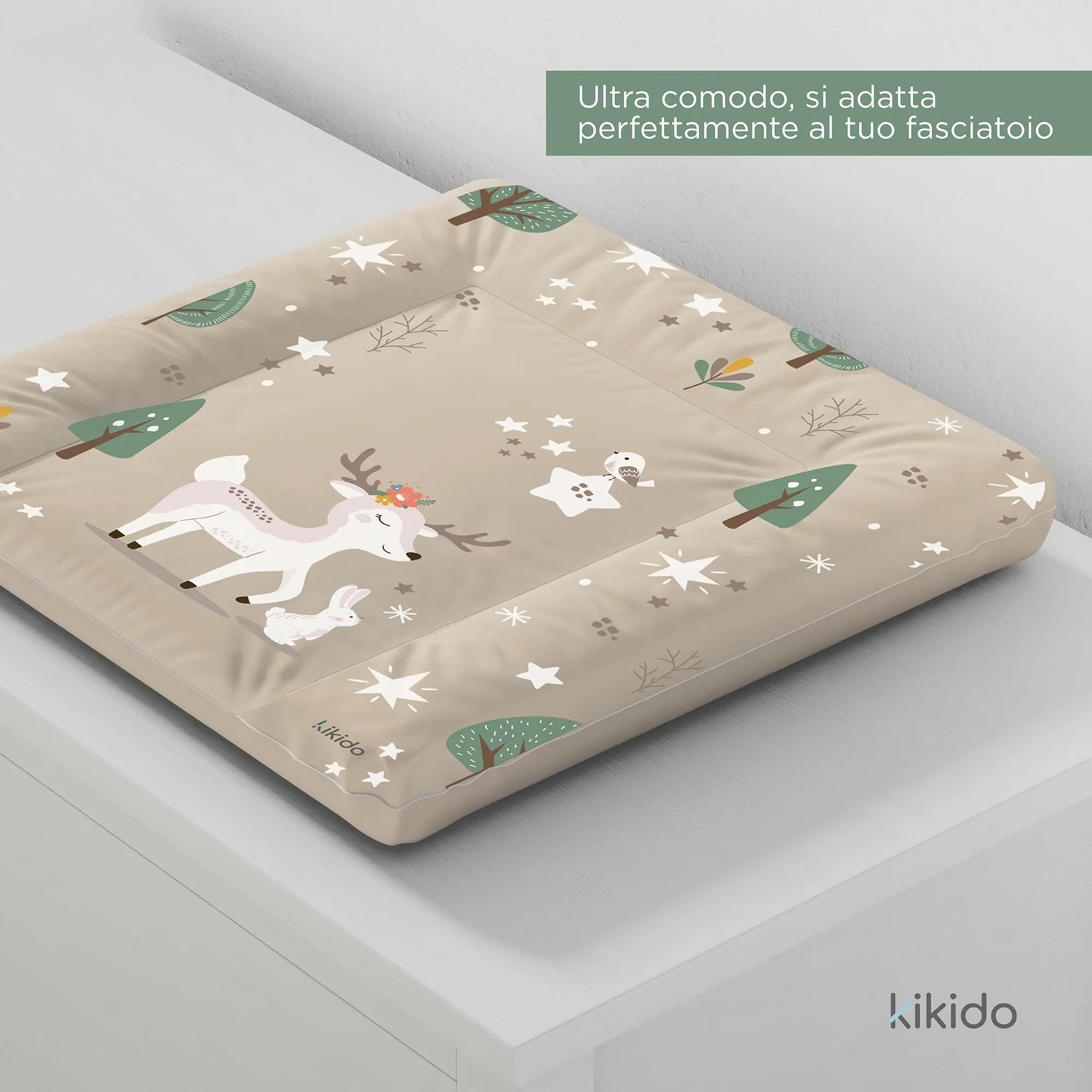 Kikido Materassino Fasciatoio 70x75 Animali del Bosco Impermeabile e Lavabile - immagine 3