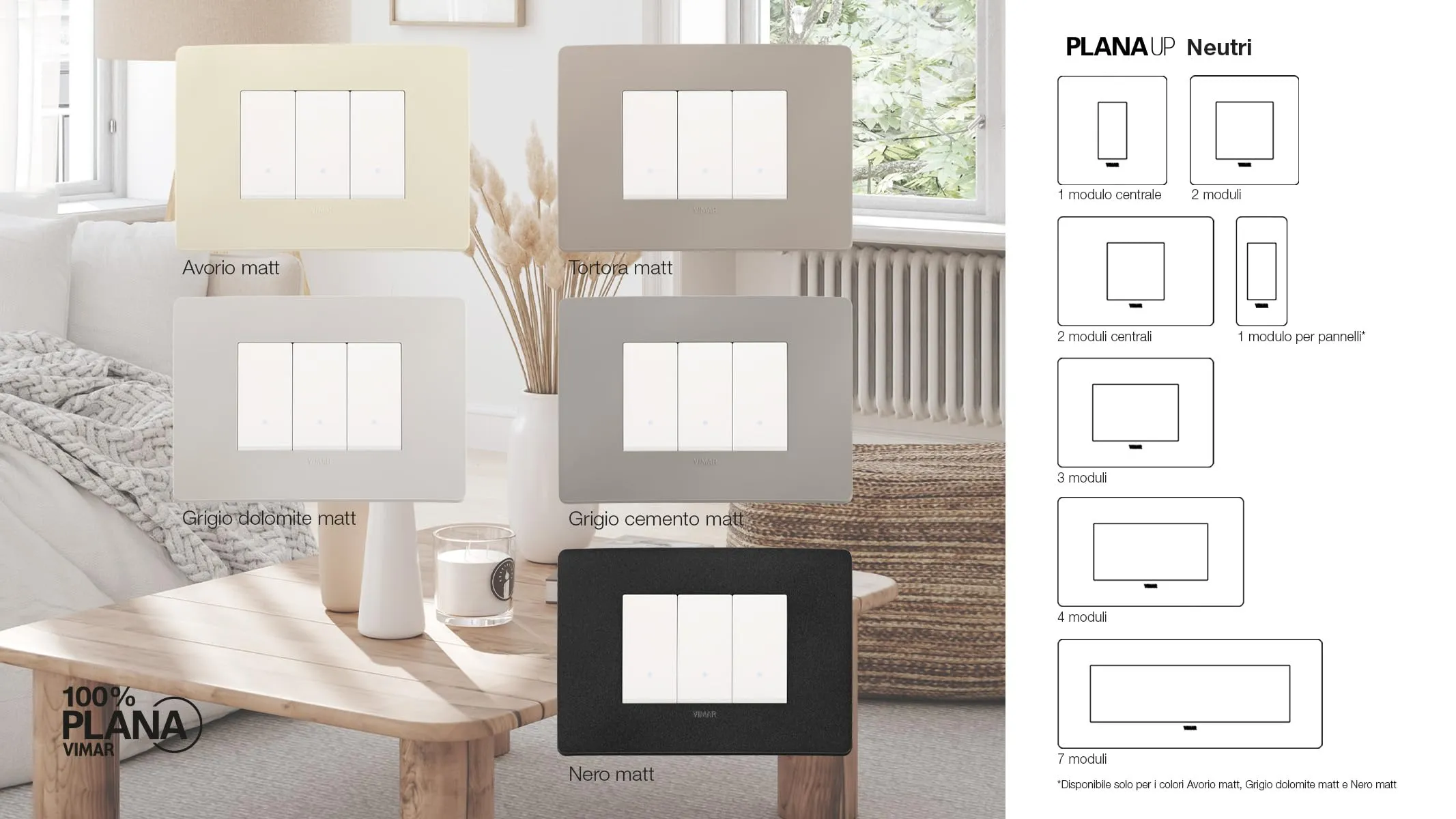 Vimar Plana Up Placca 1 Modulo, 14641U.15, Tortora Matt - immagine 2