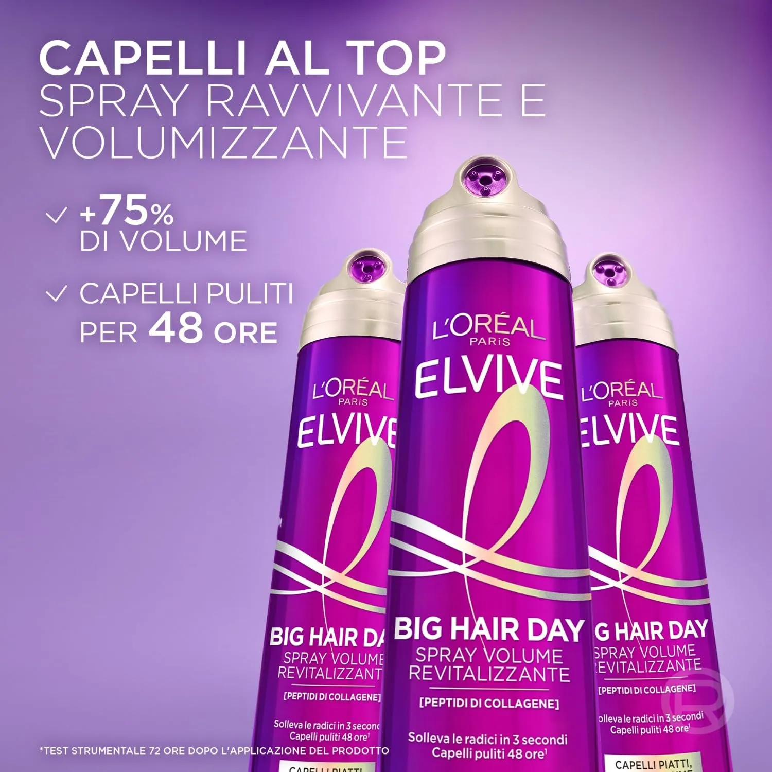 L'Oréal Paris Elvive Big Hair Day Spray Rivitalizzante Volume Istantaneo con Peptidi di Collagene, 200 ml - immagine 3