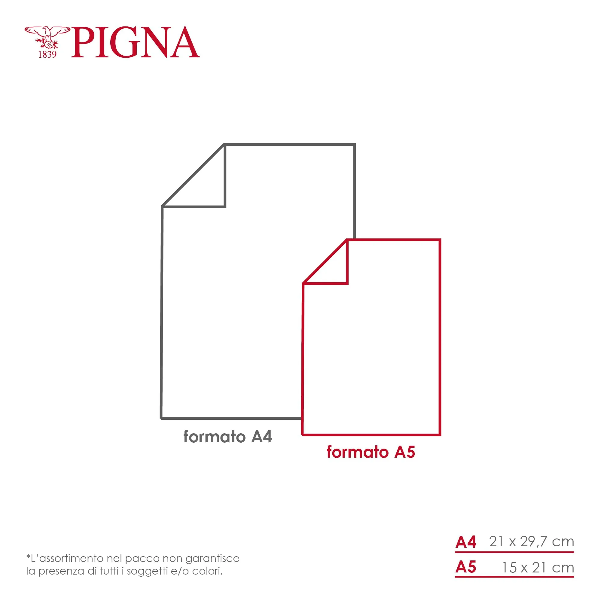 Pigna Maxi Quaderno Assortimento Bimba, A4 21x29,7 cm, 80 pagine, 80 g/m², Quadretto 5 mm con Margine, Copertine Assortite, 10 pezzi - immagine 3