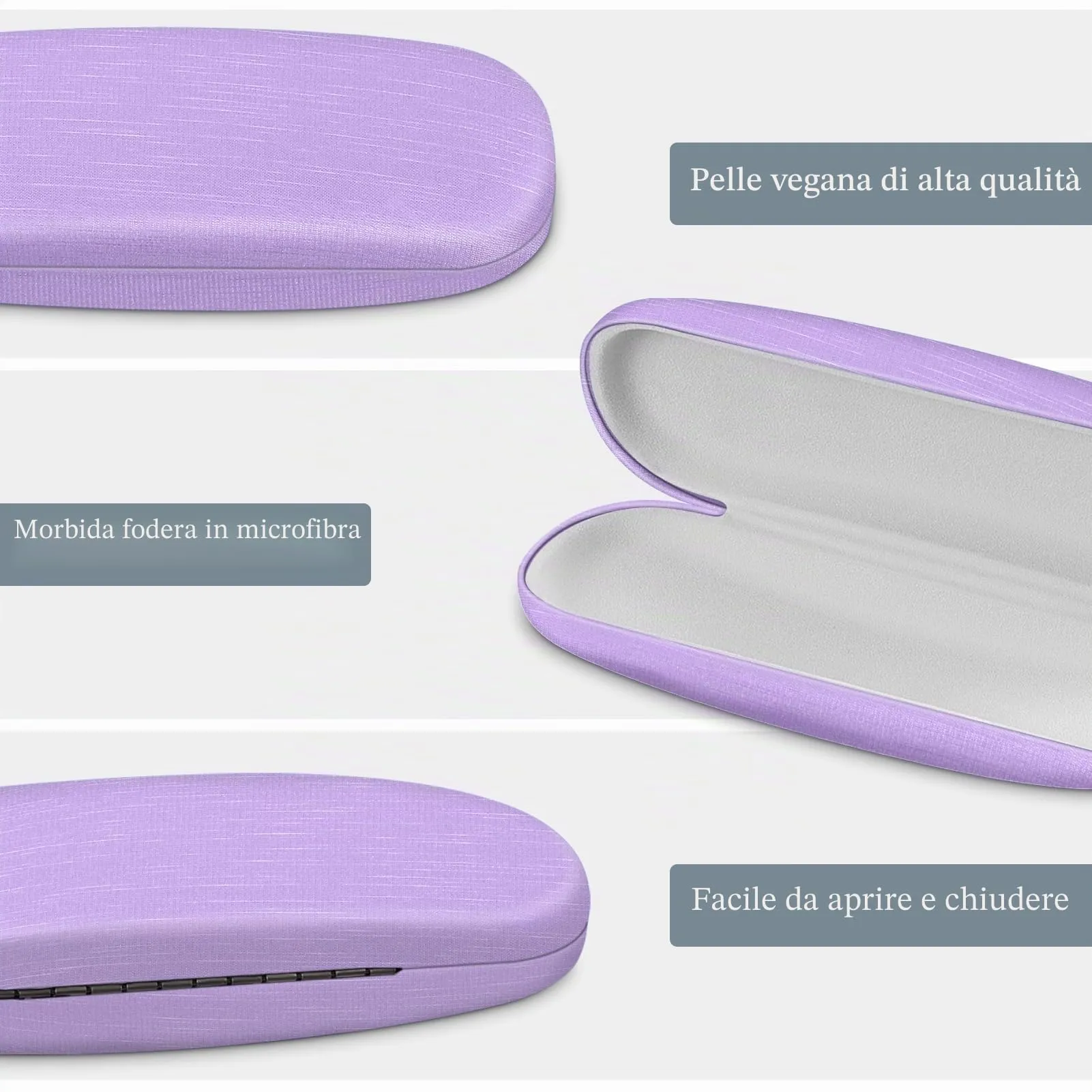 FINTIE Custodia Occhiali Rigida, Viola Setoso - immagine 4